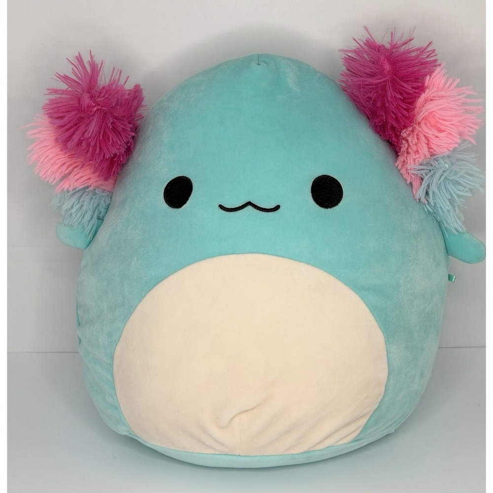 Squishmallows Plush 14" Anastasia Axolotl VGC Teal And Pink